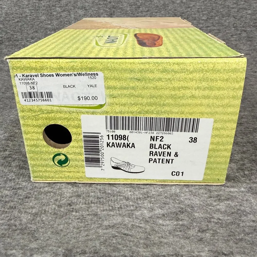 Naot Kawaka Black Slip-On Pull-Tab Orthopedic Mary Jane size 38 New in Box